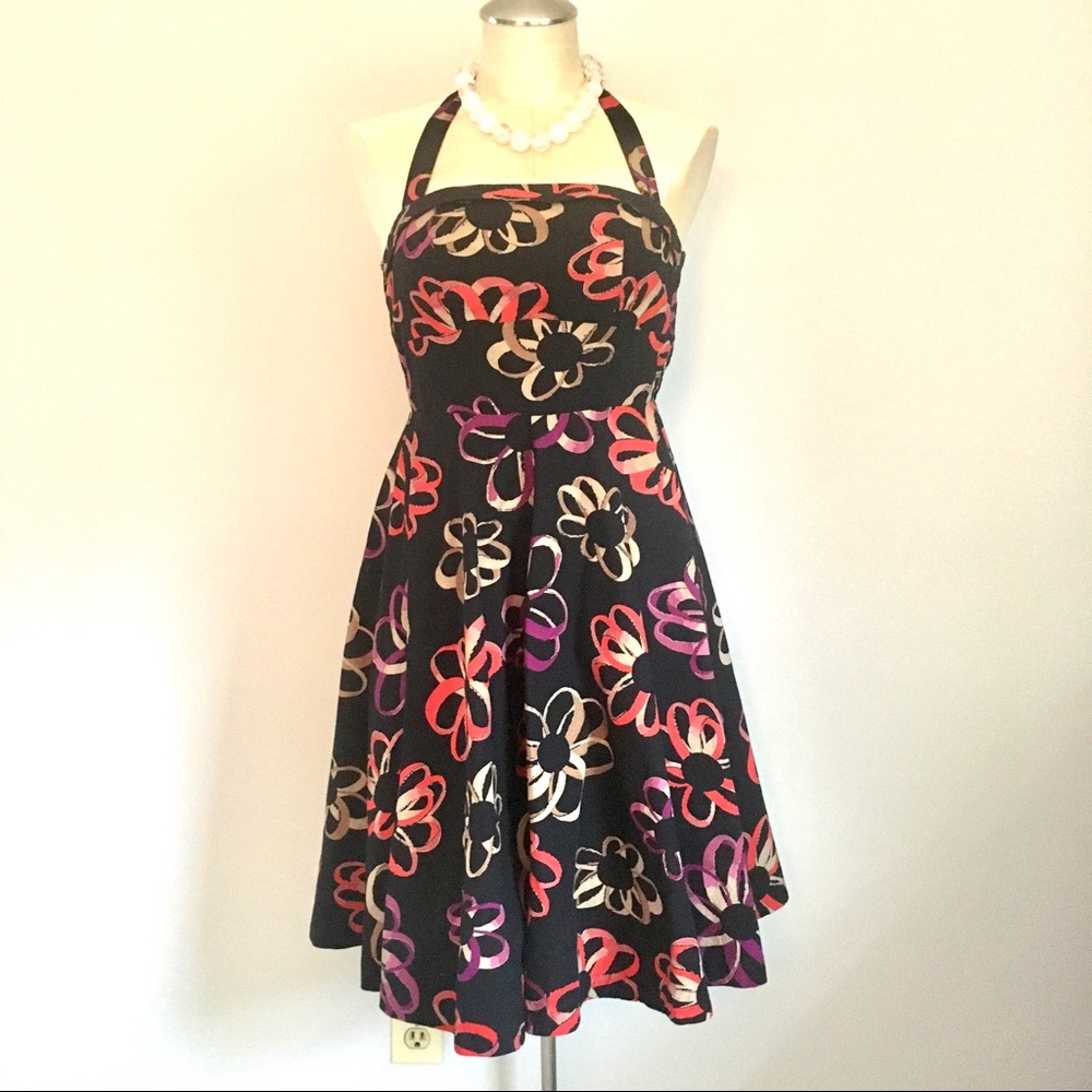 Anthropologie cotton floral fit-and-flare dress